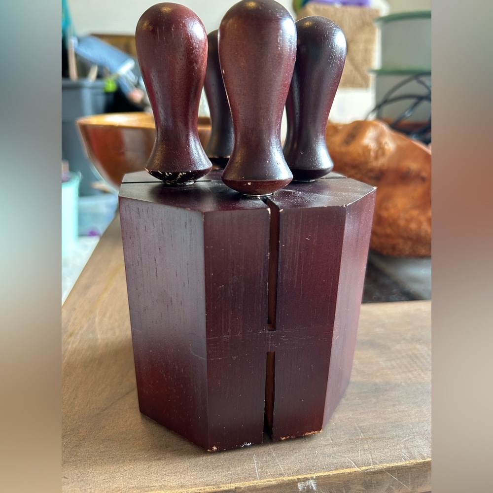 TRUDEAU Wooden 4 Cheese Knife Set